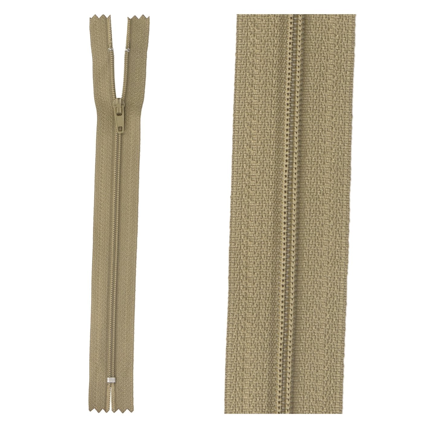 Thin polyester zipper - 50 cm