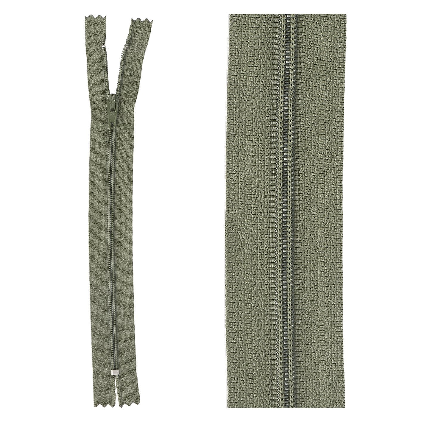 Thin polyester zipper - 25 cm