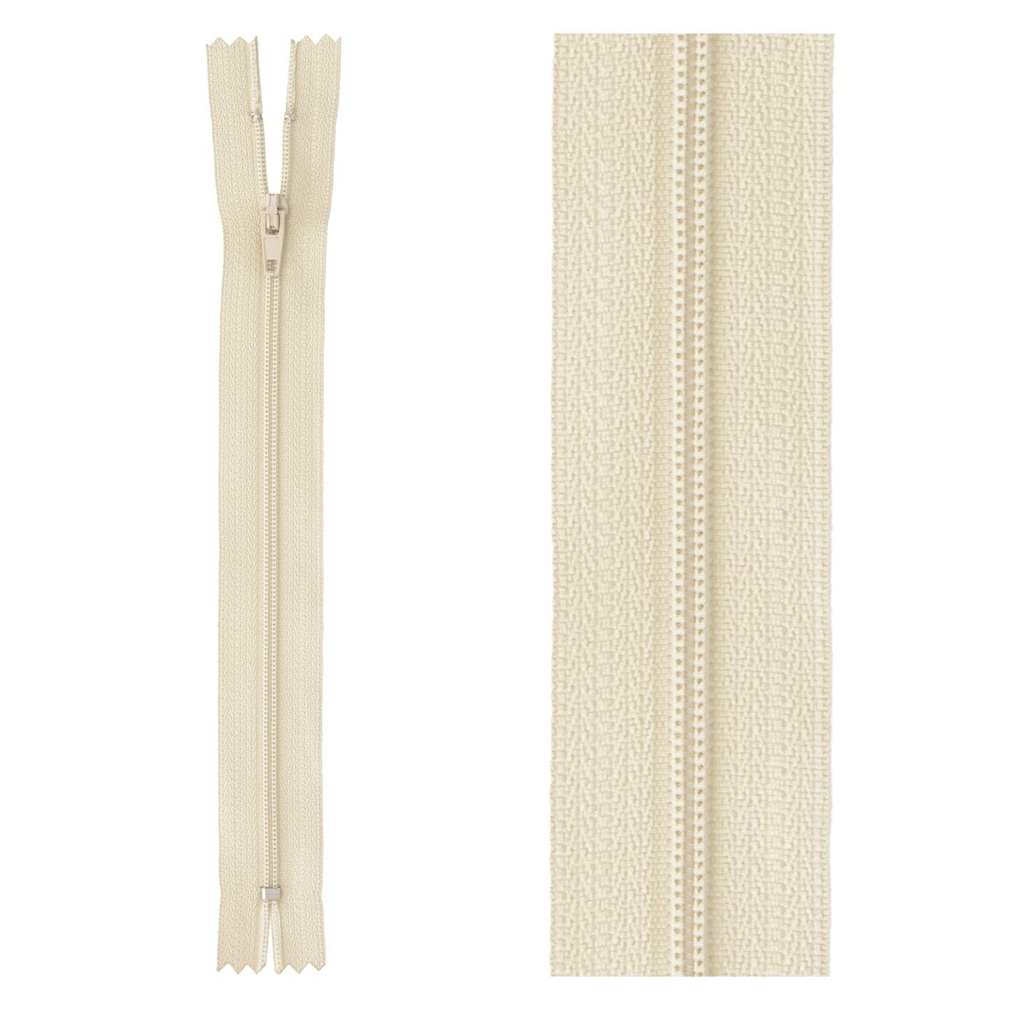 Thin polyester zipper - 35 cm