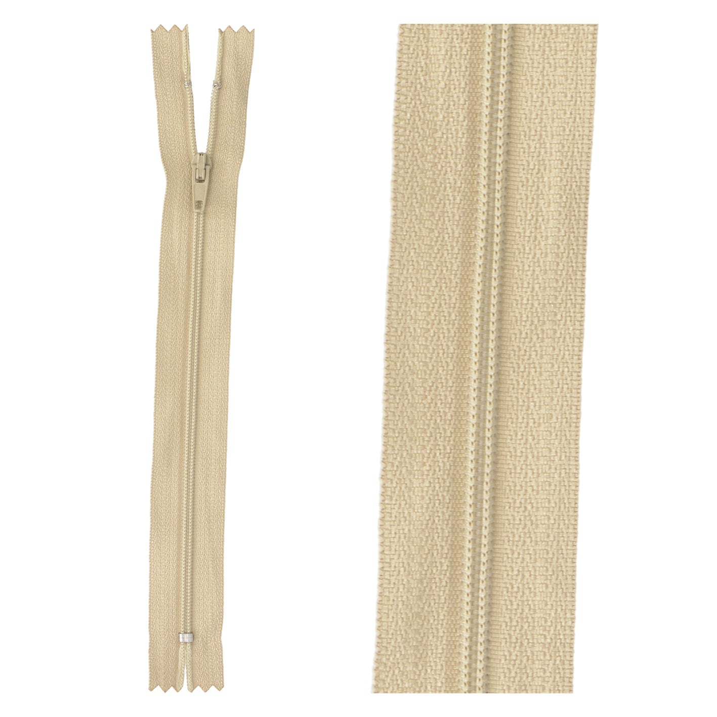 Thin polyester zipper - 10cm