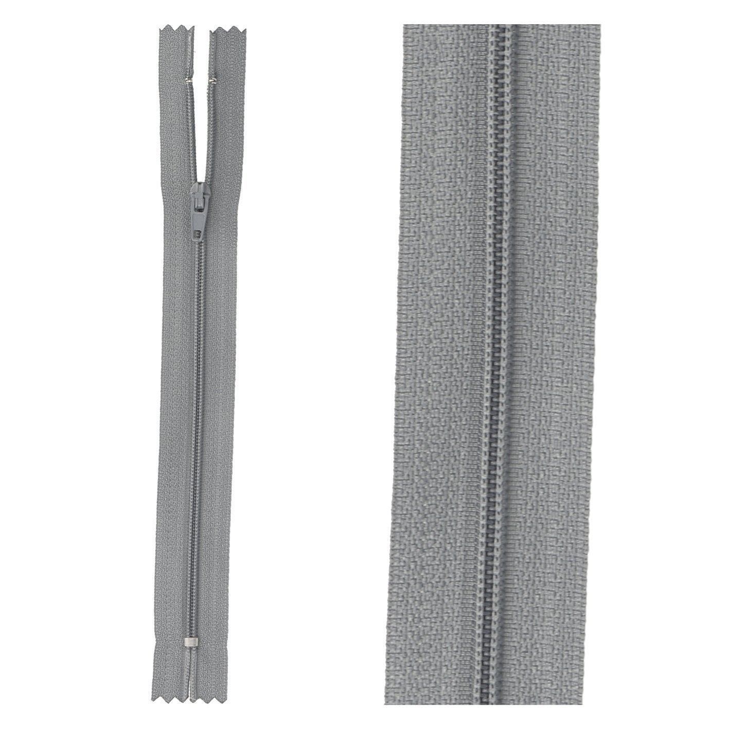 Thin polyester zipper - 40 cm