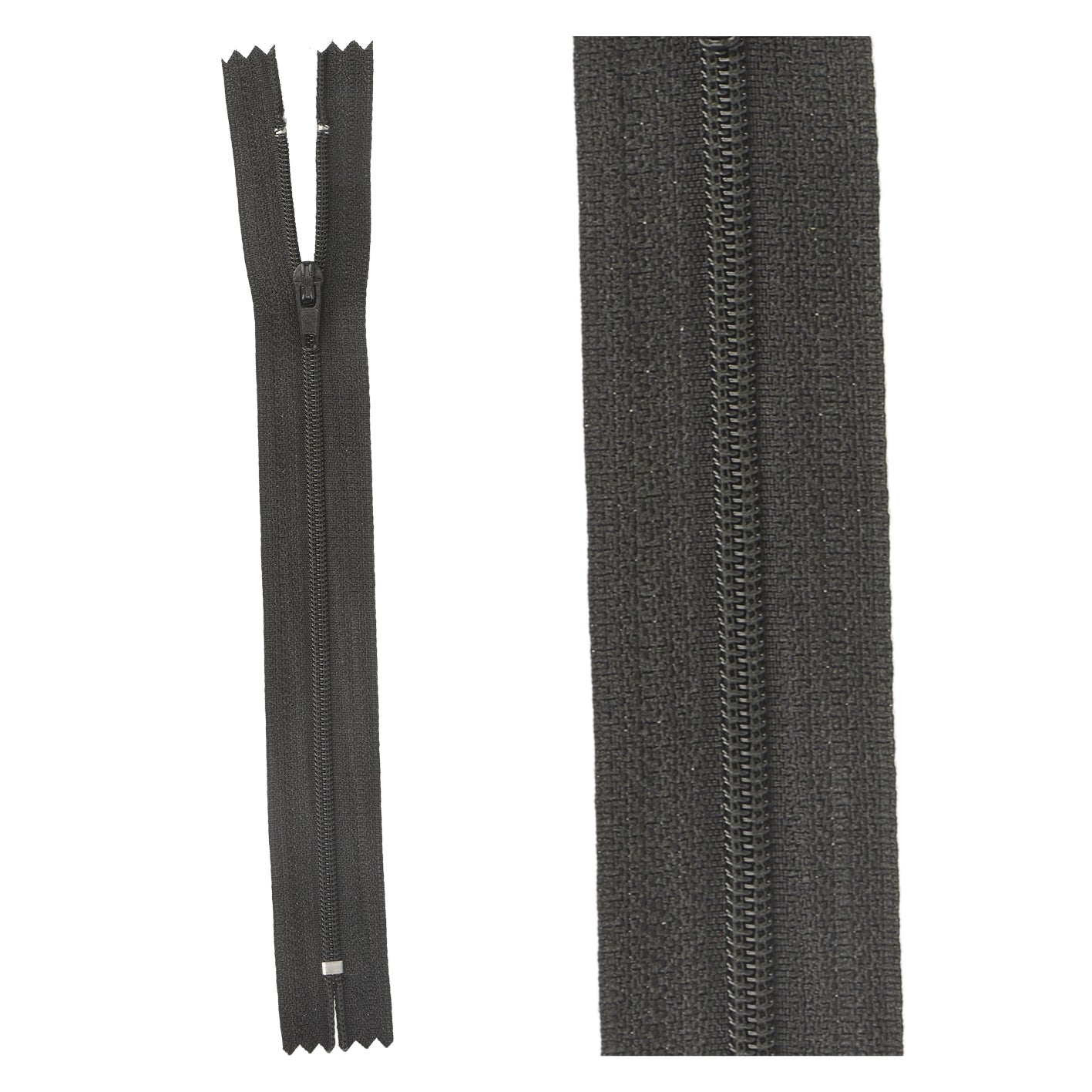 Thin polyester zipper - 10cm