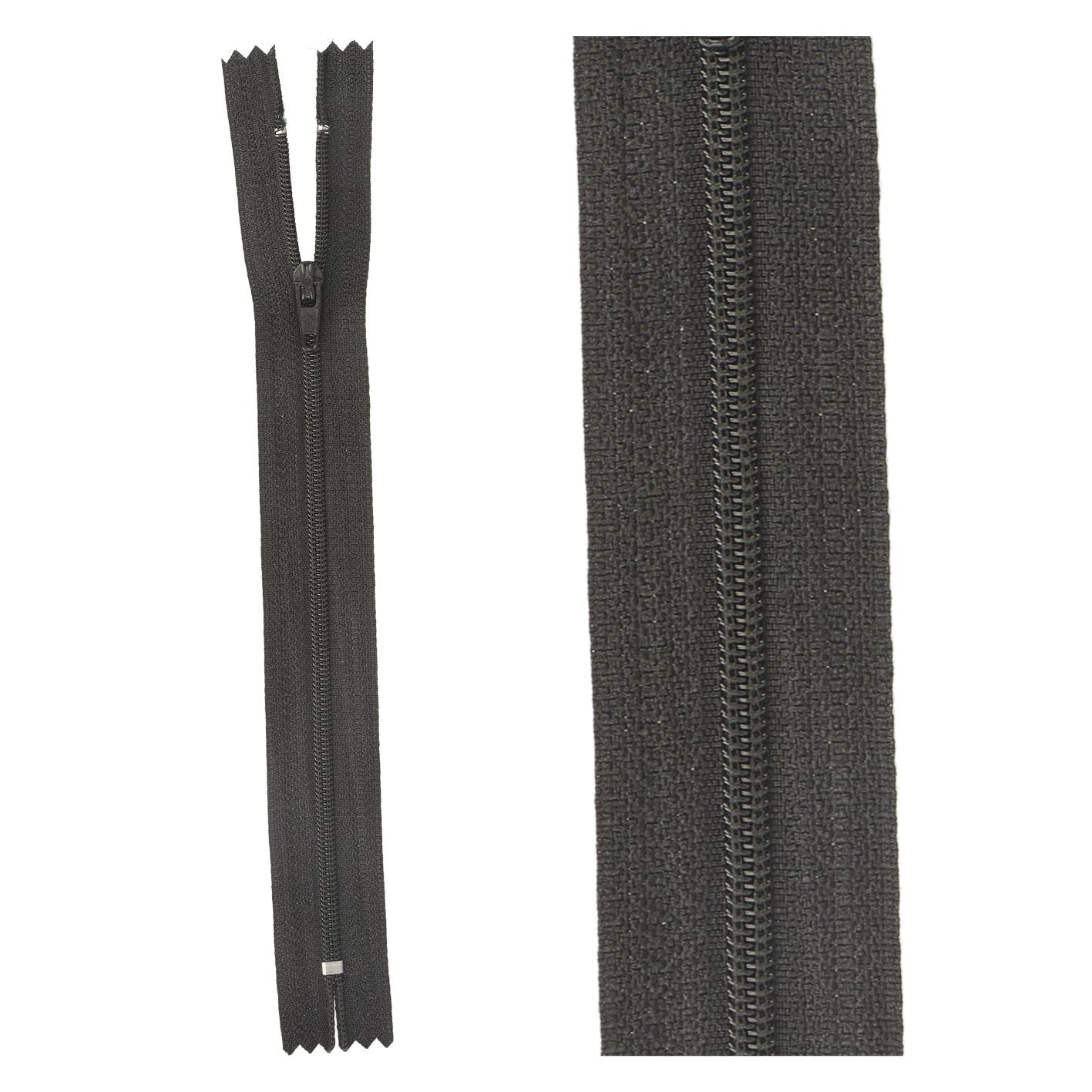 Thin polyester zipper - 40 cm