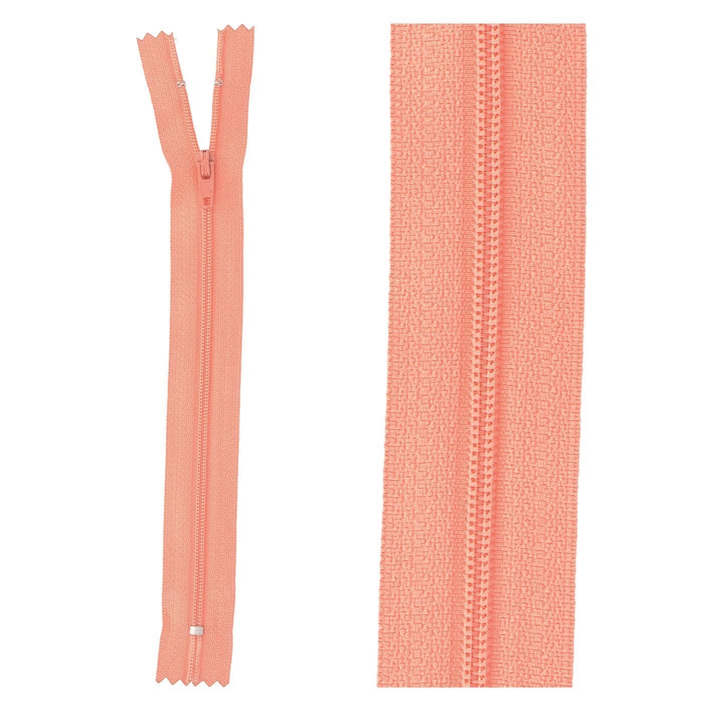 Thin polyester zipper - 25 cm