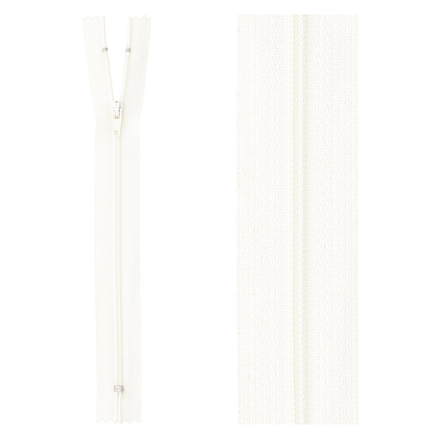 Thin polyester zipper - 30 cm