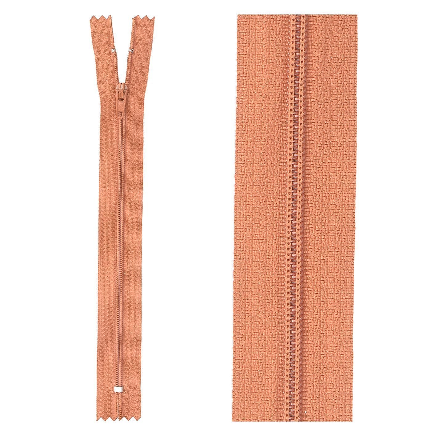 Thin polyester zipper - 25 cm