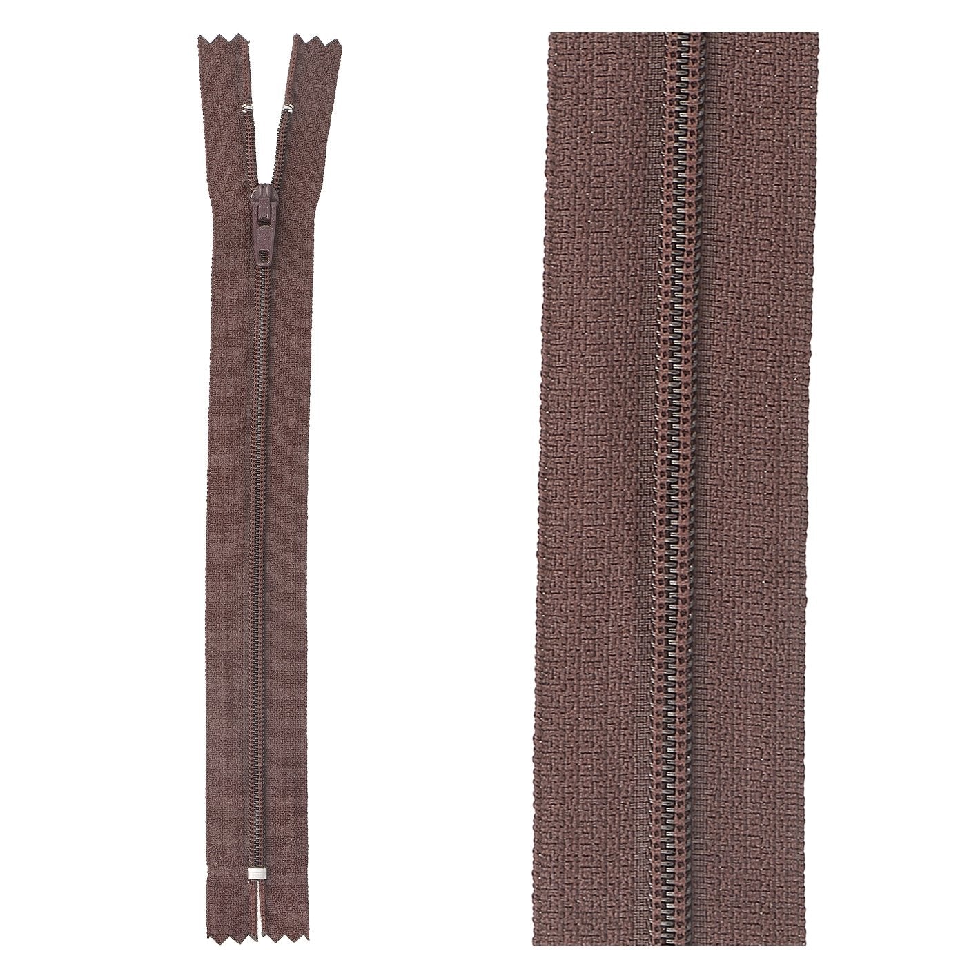 Thin polyester zipper - 30 cm