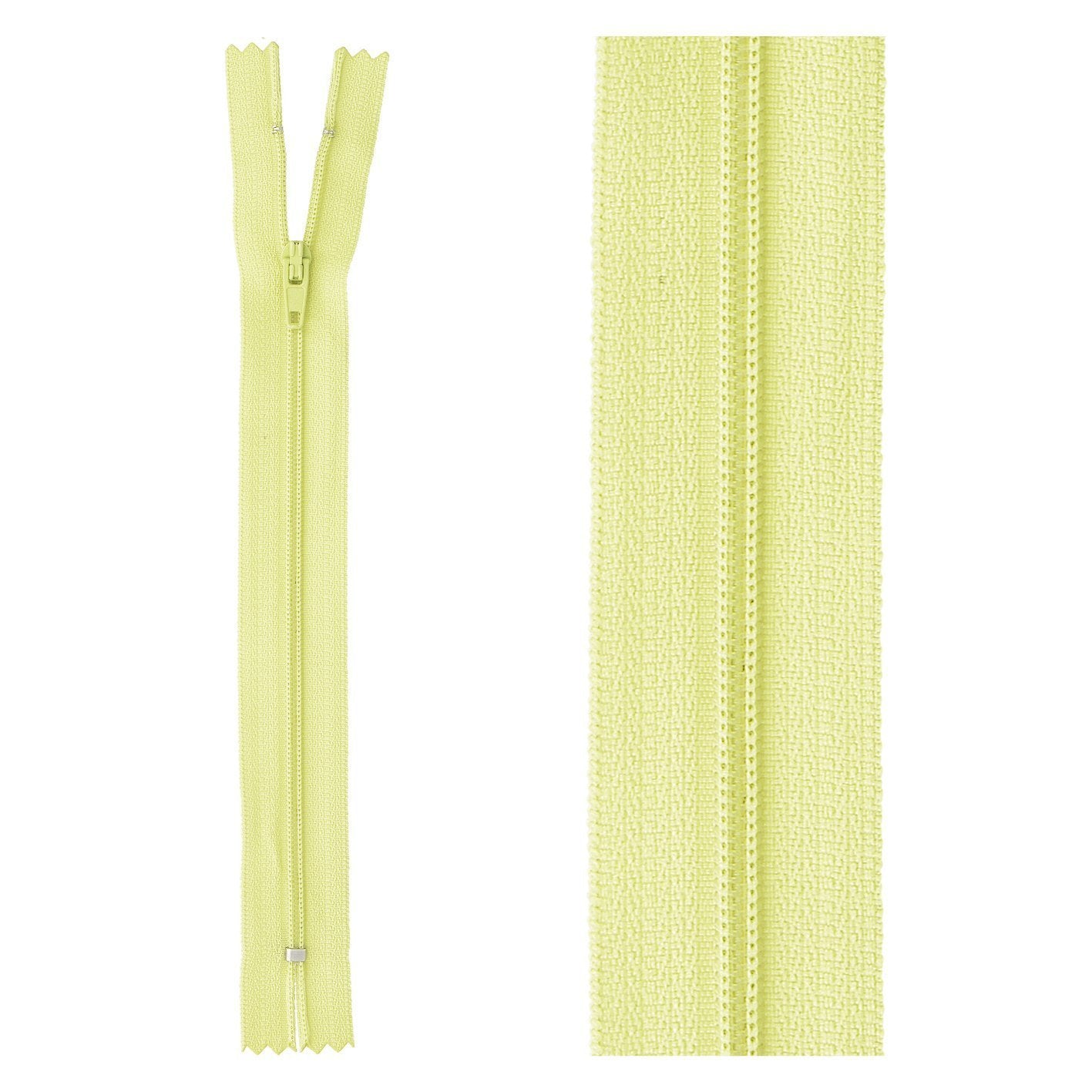 Thin polyester zipper - 18 cm