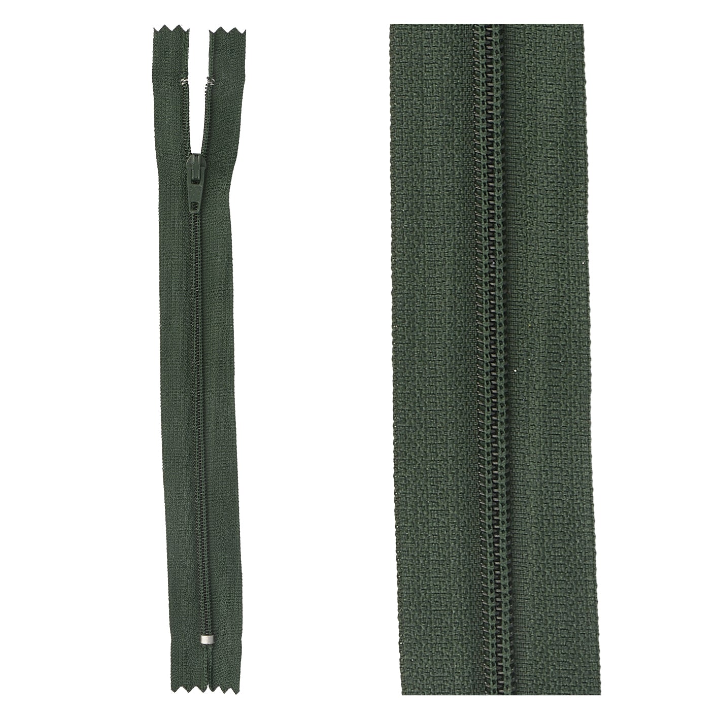 Thin polyester zipper - 10cm