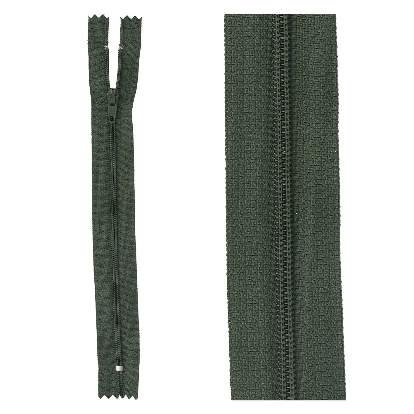 Thin polyester zipper - 25 cm