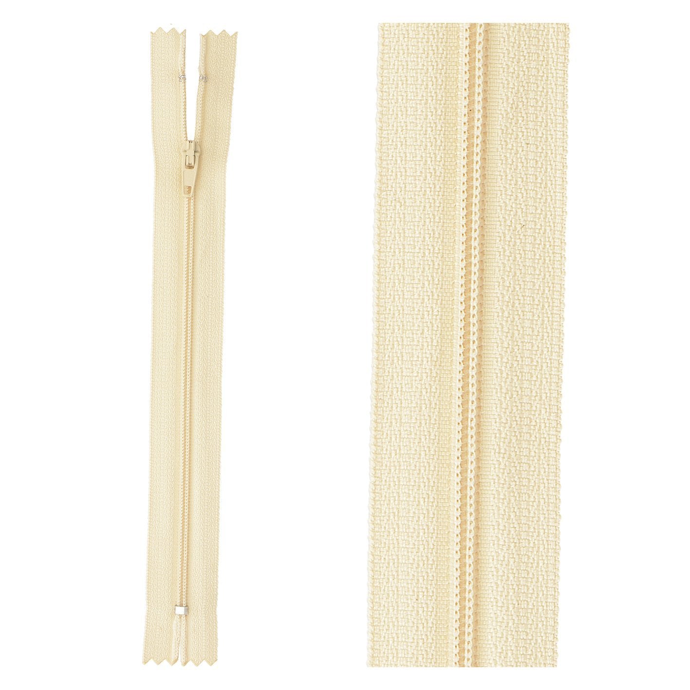 Thin polyester zipper - 40 cm