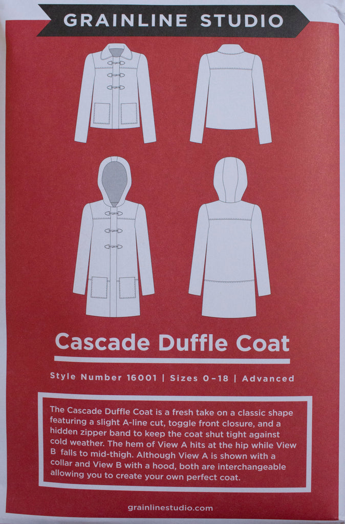 Cascade Duffle Coat - patron papier - Patron papier, magasine, livre - Atelier Moondust - Bruxelles