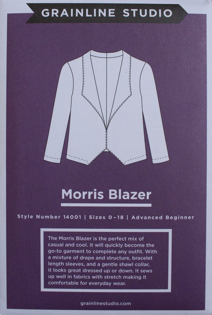 Morris blazer patron papier paper pattern graineline studio shipping livraison europe
