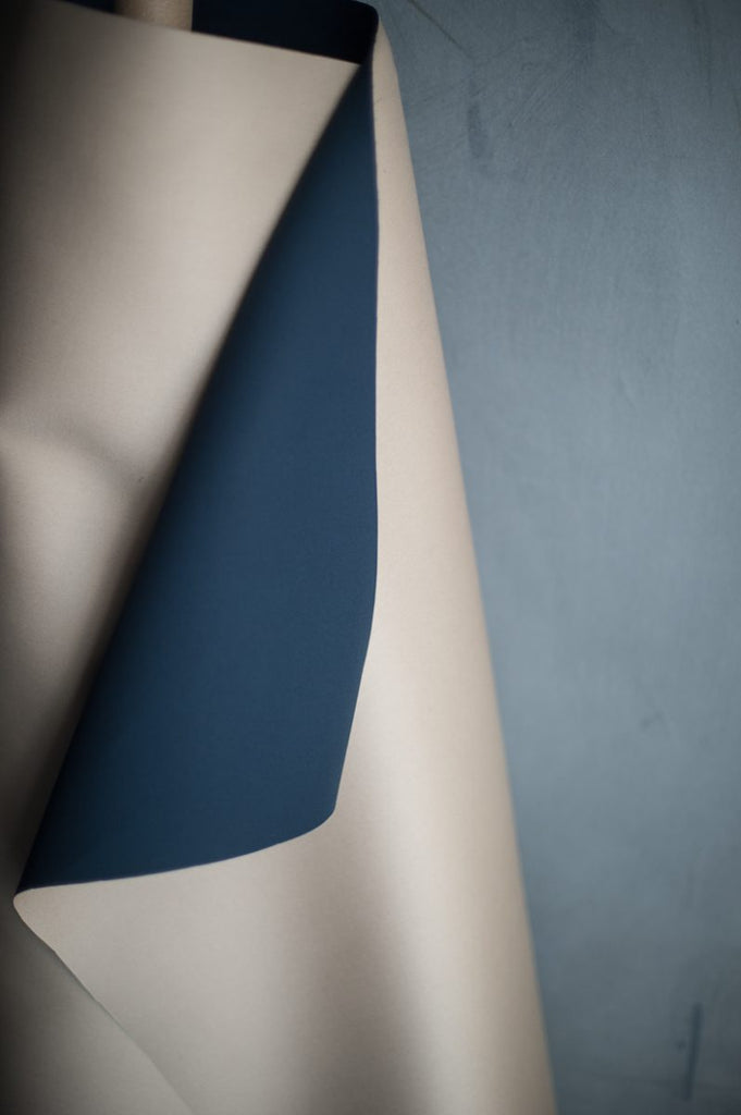 Bonded coton - bleu/beige - tissu - Atelier Moondust - Bruxelles